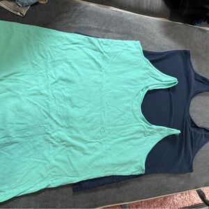 Mint and Navy Tank Tops